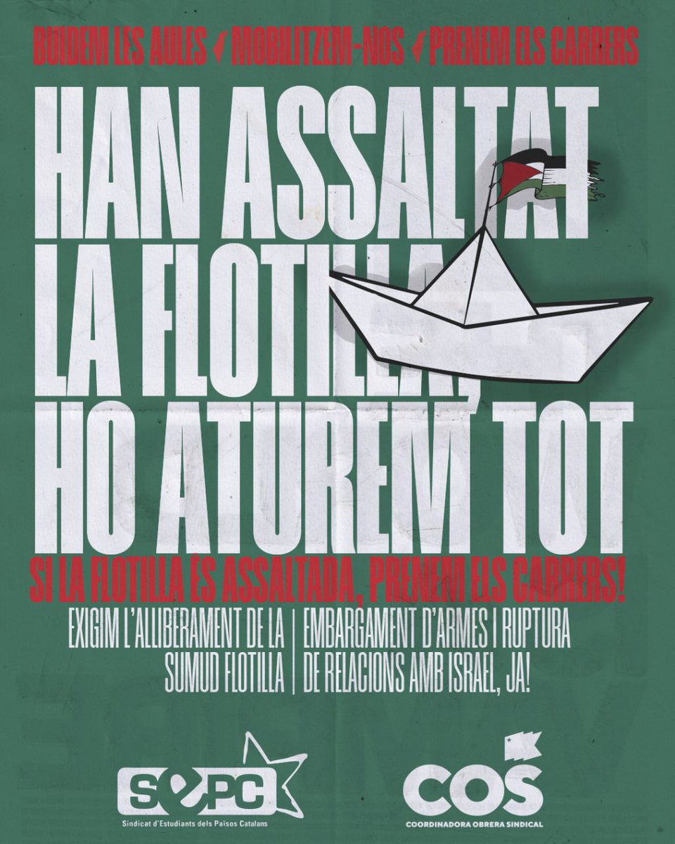 🇵🇸 LA FLOTILLA HA ESTAT ASSALTADA, PRENEM ELS CARRERS!