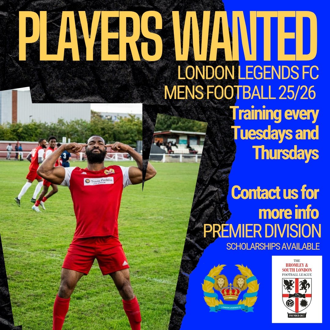 Legends First (@londonlegendsmf) on Twitter photo Players Wanted for our First and Second Teams.
Contact us for more information.
<a href="/BASLFL/">B&SL Football league</a> <a href="/KCFL1516/">Kent County FL News</a> <a href="/Player1stUK/">Players 1st UK</a> Players Wanted for our First and Second Teams.
Contact us for more information.
<a href="/BASLFL/">B&SL Football league</a> <a href="/KCFL1516/">Kent County FL News</a> <a href="/Player1stUK/">Players 1st UK</a>