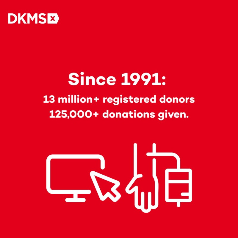 DKMS_us's tweet photo. Every 27 seconds, someone is diagnosed with blood cancer. Patients are still waiting for their match. Since 1991, DKMS has registered 13M+ donors. Join the mission!