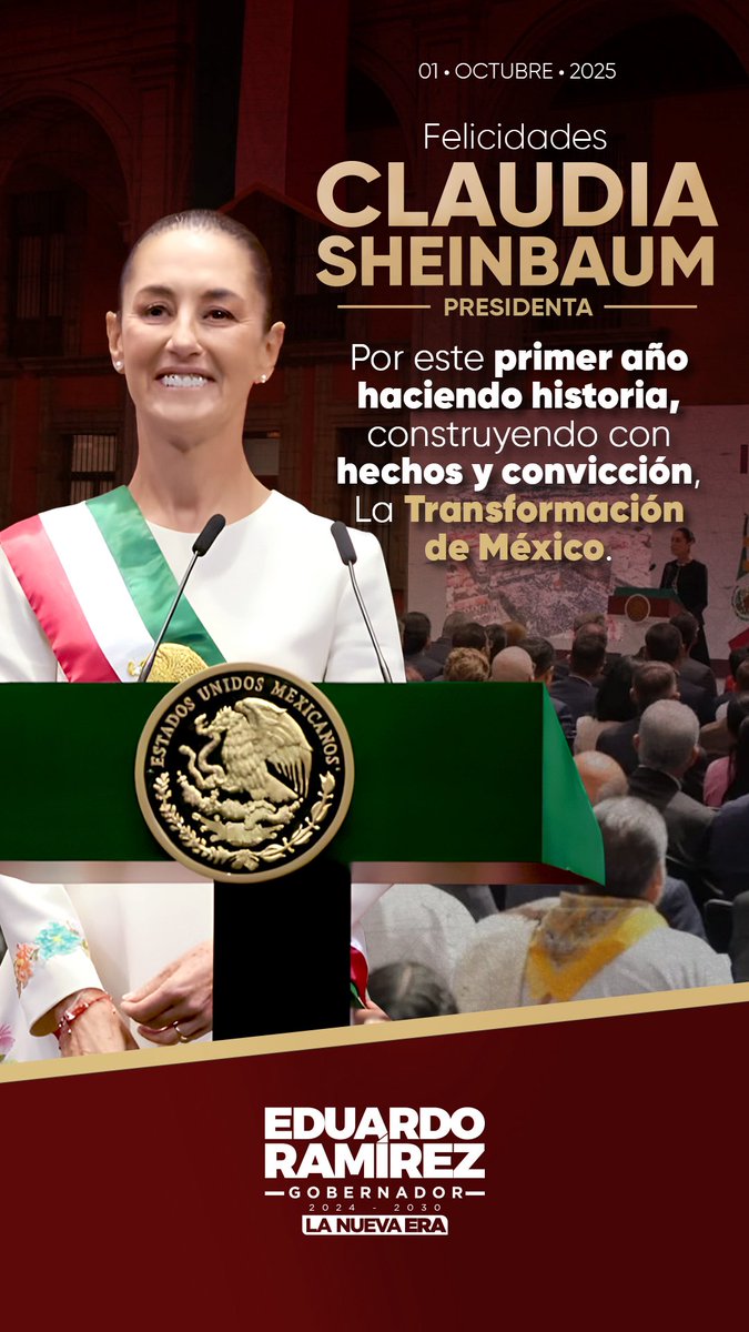ramirezlalo_'s tweet image. ¡Con Claudia Sheinbaum, México se transforma y avanza!

Hoy se cumple un año de la histórica toma de protesta de la primera mujer Presidenta de México, Claudia Sheinbaum Pardo @Claudiashein. Una líder que está haciendo historia por su liderazgo, diplomacia, humanismo y fortaleza,…