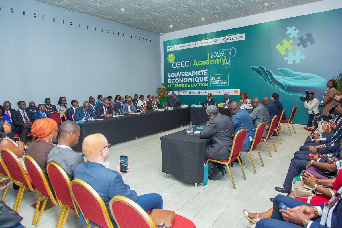 info_capec's tweet image. 🌍 #CGECIAcademy2025 | 29-30 sept, Abidjan
Afrique : transformer le potentiel en puissance ! 💡 État, secteur privé et partenaires discutent industrialisation, innovation et souveraineté économique. #AfriqueSouveraine #CAPEC