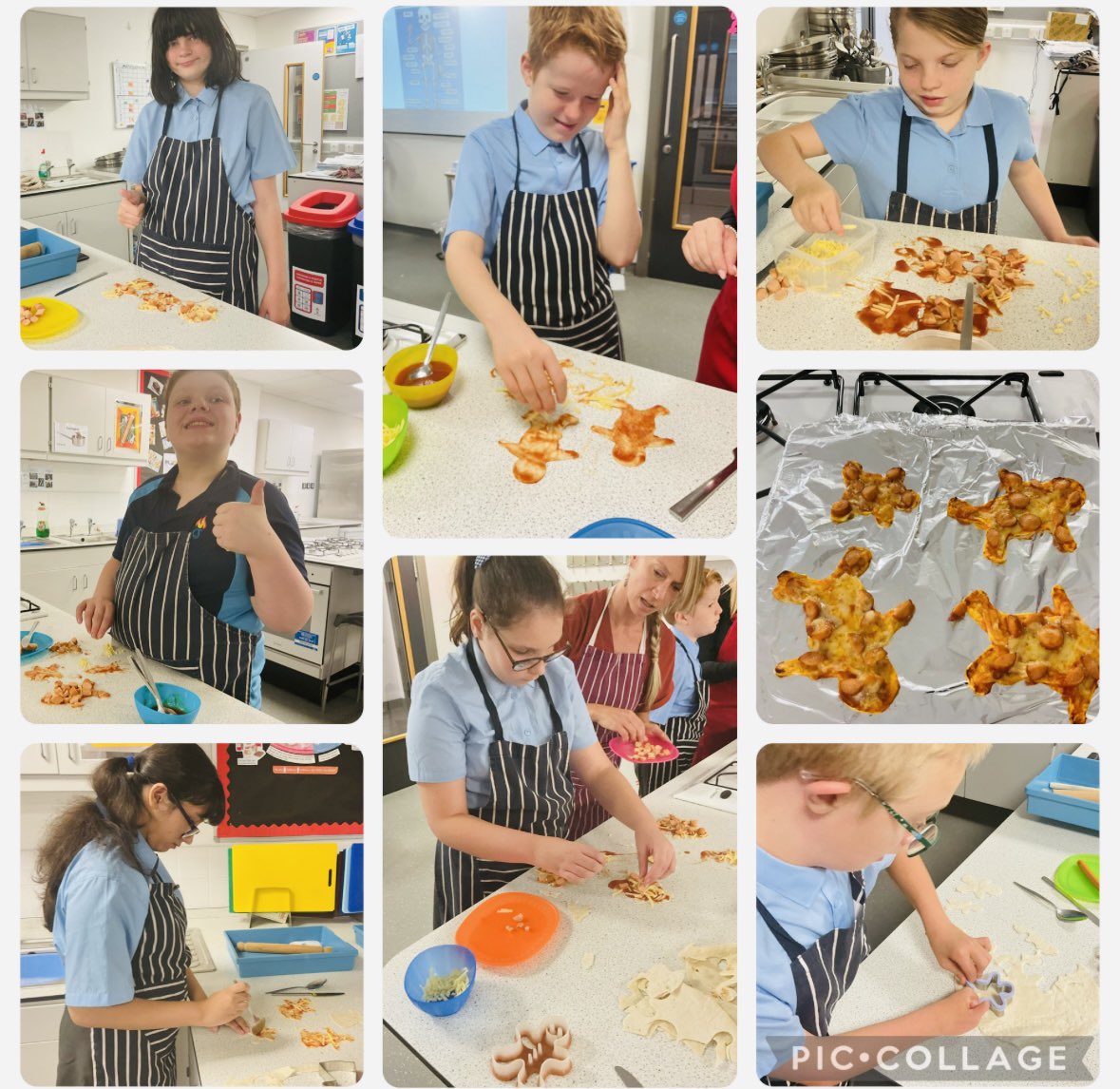 Dosbarth Derwen enjoying another Food Technology lesson! This time, pizza people were on the menu! 👦🏻🍕🧑‍🍳