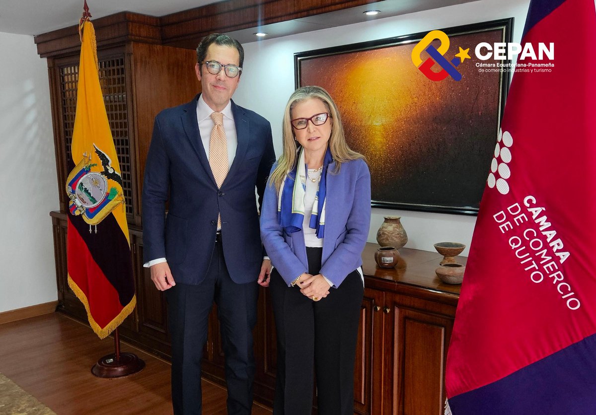 cepan_ec's tweet photo. El Presidente Ejecutivo de la #CEPAN, José Alvear, mantuvo una reunión con Mónica Heller, Presidenta de la Cámara de Comercio de Quito, con el objetivo de trabajar en conjunto por el desarrollo y fortalecimiento del comercio binacional. 🇪🇨🇵🇦

🌎 Esta articulación reafirma el compromiso de la #CEPAN de generar espacios de cooperación que impulsen el crecimiento empresarial entre #Ecuador y #Panamá.