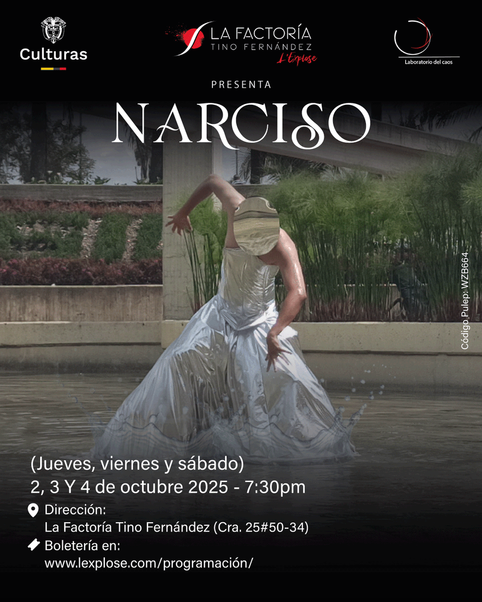 ¡Llegó a la Sala: Narciso! Conoce cuando se creó esta obra y aprovecha para comprar tus boletas en el link de la bio o en lexplose.com/programacion/
Narciso: 2,3 y 4 de octubre
🕜 7:30pm
📍 Teatro Factoría L'Explose