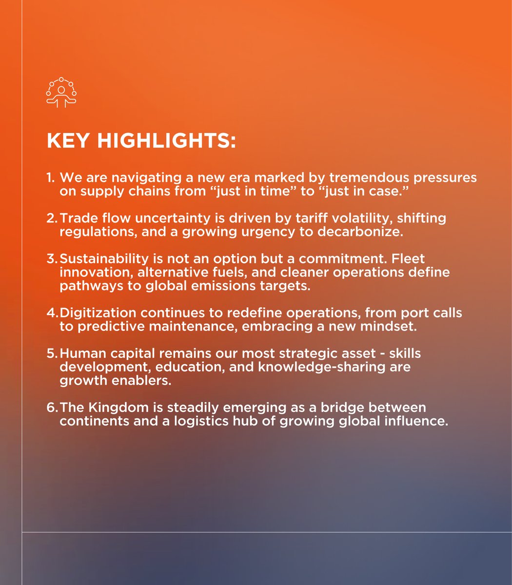 Key Highlights from the Founding Partner Address by #Bahri's CEO, Eng. Ahmed Alsubaey, at the Saudi Maritime &amp; Logistics Conference 2025.