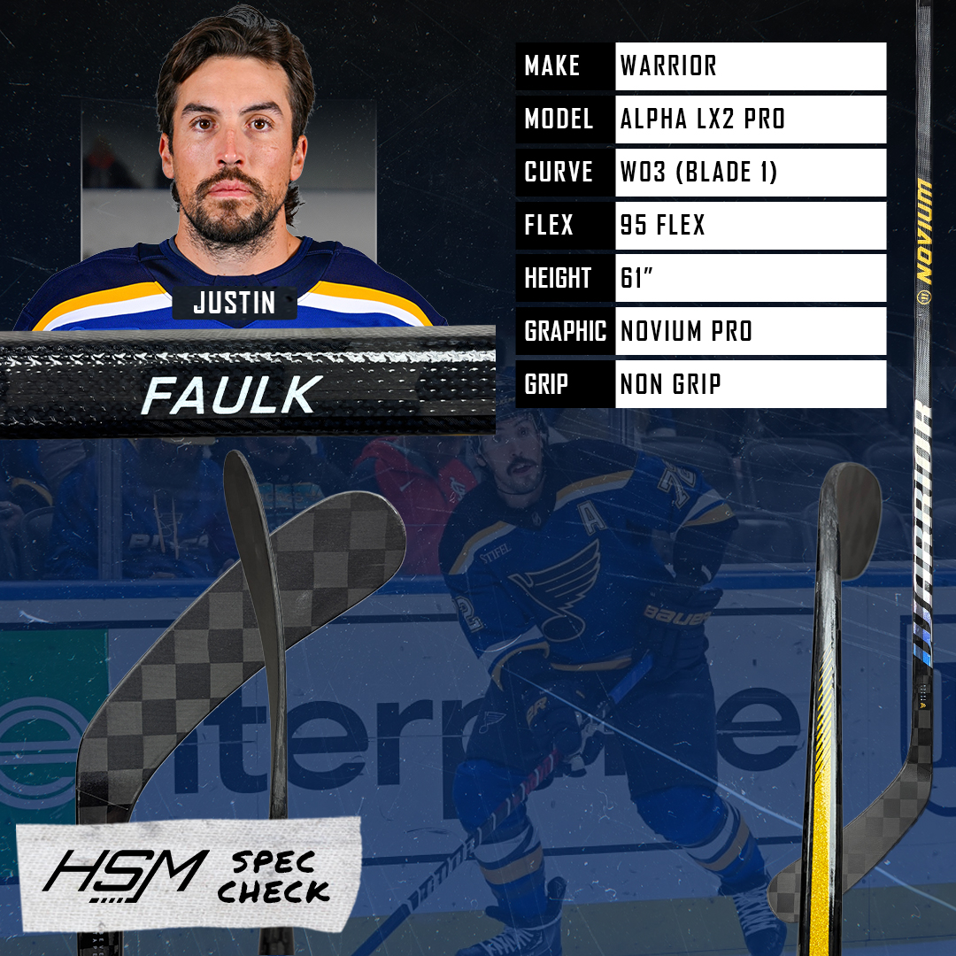HockeyStickMan's tweet image. Spec Check: Justin Faulk 🏒

From Easton Synergy HTX to CCM JetSpeed to his current Warrior Alpha LX2 Pro (dressed as a gold Novium Pro), Faulk’s stick history is as veteran as his 14 NHL seasons. 95 flex, non-grip, W03 curve—faulking unique.

#Warrior #SpecCheck #StickMan