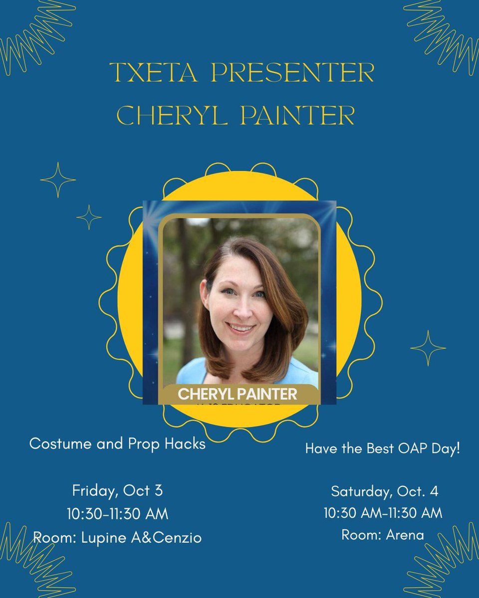 Going to TxETA? Be sure to check out our LISD presenter, Cheryl Painter! She's got two amazing sessions to share with you!
