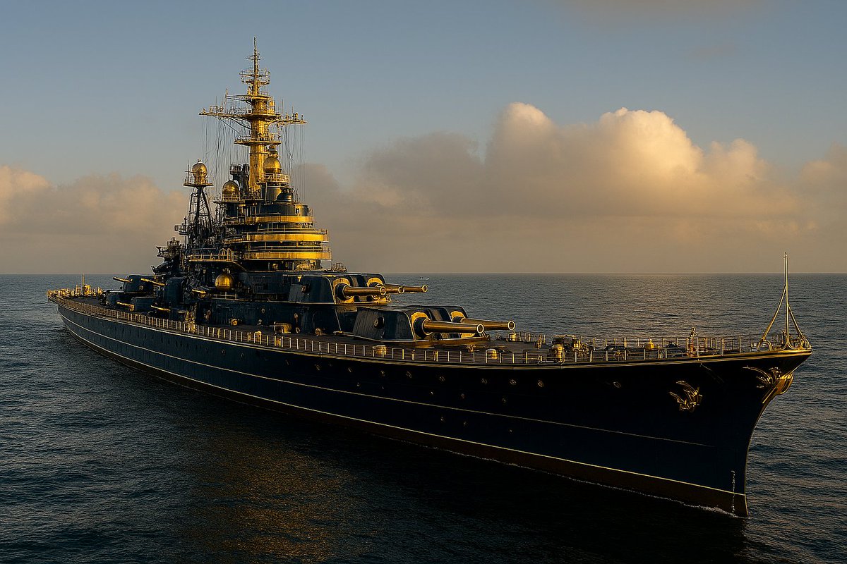 God_Frank's tweet photo. @AwesomeNewsom Greetings America's Governor. With all the other insanity in Trump's speech to the military, everyone seems to be ignoring that @realDonaldTrump said the military ships were too ugly. So I greated some Trumpified ships. Enjoy! https://t.co/nK6nzQzxQf