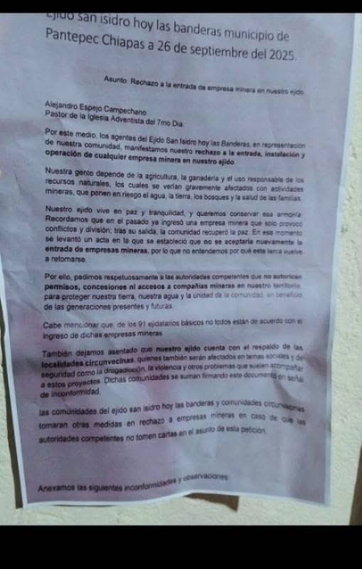 Convocan a concentración contra la #Minería. #Ejidatarios de #SanIsidroLasBanderas de #Pantepec denuncian que se pretende reactivar la minería en la comunidad. Habrá protesta el día tres con cierre de carretera en esa comunidad. El día 4 convocan a #Peregrinación de Pantepec a