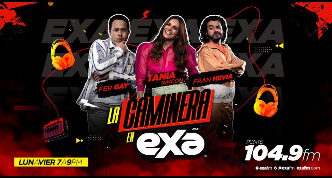 ExaRebeldes's tweet photo. Ya en sintonía #LaCaminera con @taniarin #TaniaEnExa @fran_hevia #FranEnExa @Fer_Gay #FerEnExa en @ExaFM 104.9 #PonteExa @ExaRebeldes #PonteRebeldePonteExa #ExaRebeldes #EnTodasPartesPonteExa https://t.co/QKTtVzE5oY