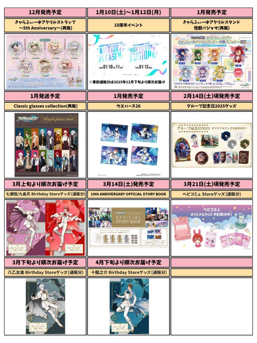 アイナナ グッズ詰め合わせ PRODUCTS | 【公式】アイドリッシュセブン