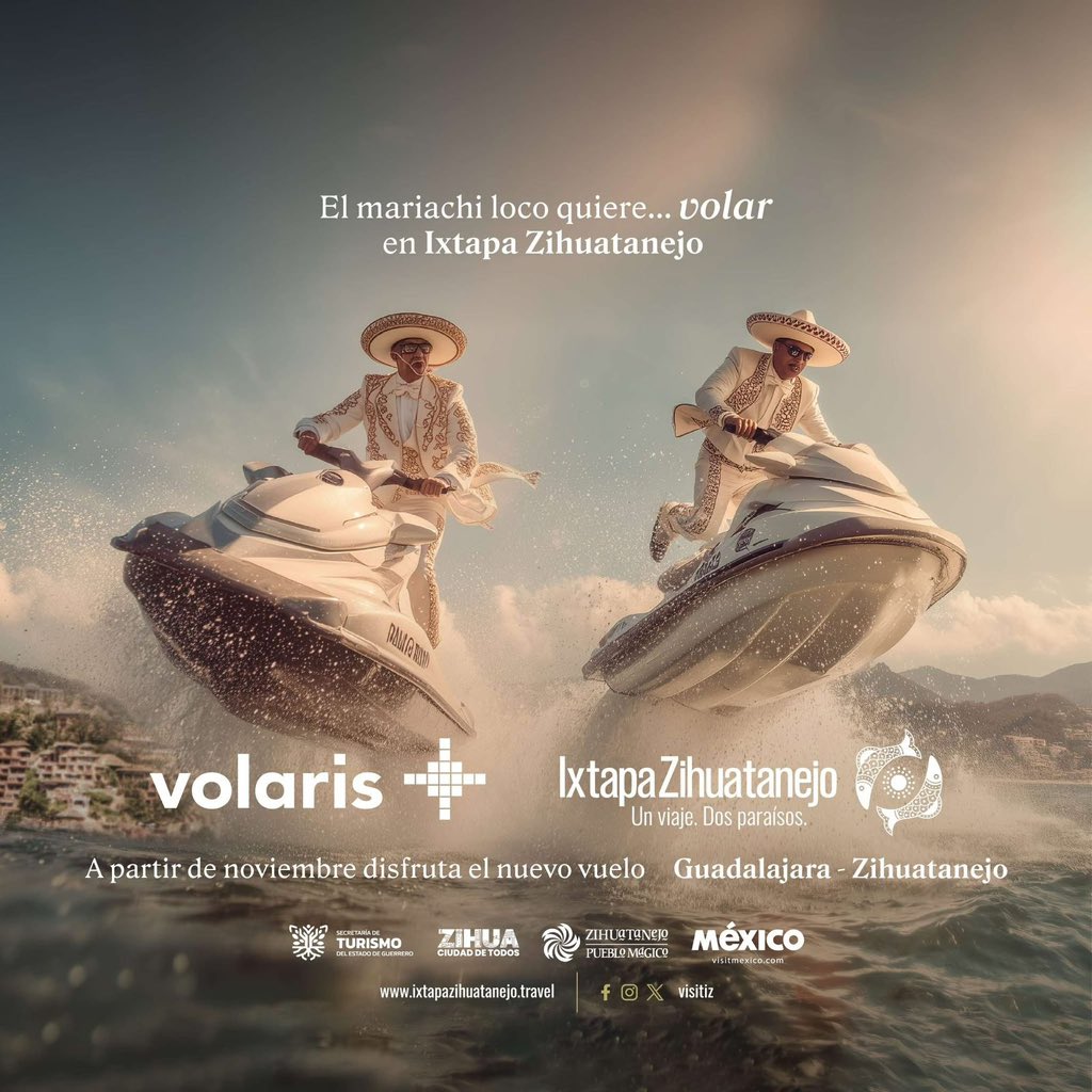 EvelynSalgadoP's tweet photo. Con mucha emoción les comparto que a partir del 2 de noviembre la aerolínea #Volaris conectará a Guadalajara y Zihuatanejo con cuatro vuelos a la semana: lunes, miércoles, viernes y domingo. ✈️☀️

A través de la @Sectur_Guerrero, hemos impulsado esta nueva ruta que fortalecerá la conectividad y permitirá que más visitantes disfruten de la belleza y hospitalidad que distingue a nuestro #HogarDelSol. 🌴✨