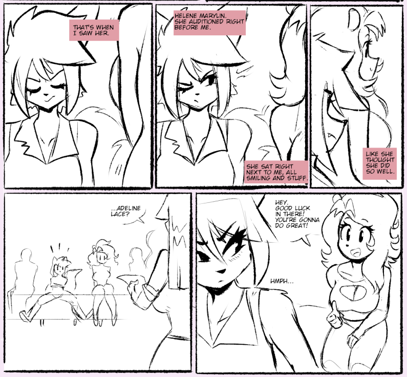 Helene & Hampt 4 is gonna be packed with stuff!
Here's a snippet of a flashback scene with Helene and a new character.