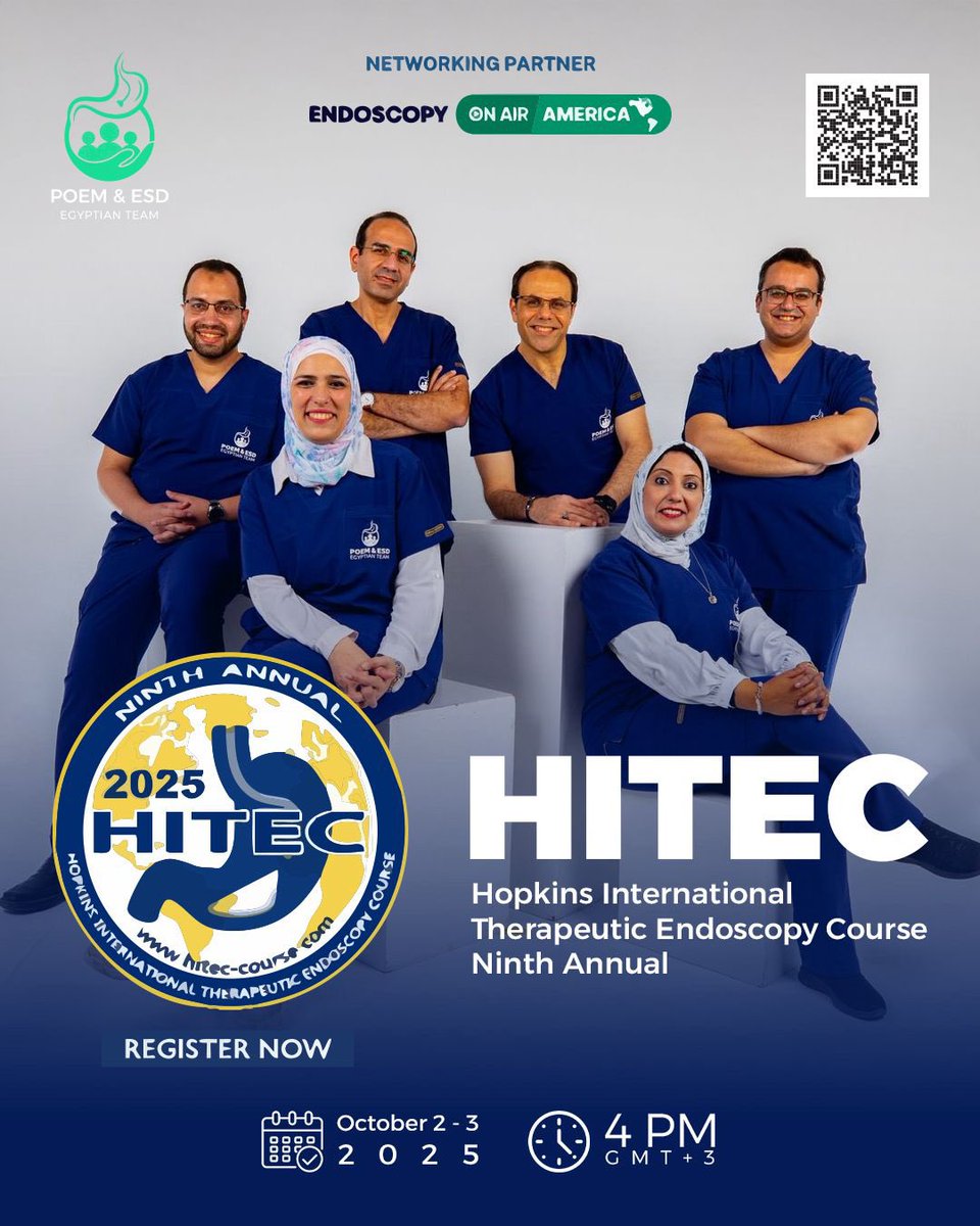 🔴 We are live streaming 2nd of October from Cairo in this mega event “HITEC / Endoscopy On Air” at 4:00 PM (Cairo Time).

✨ Stay tuned for valuable insights and therapeutic manuevers in endoscopy.

✨Register now:
delivr.com/28fym-qr