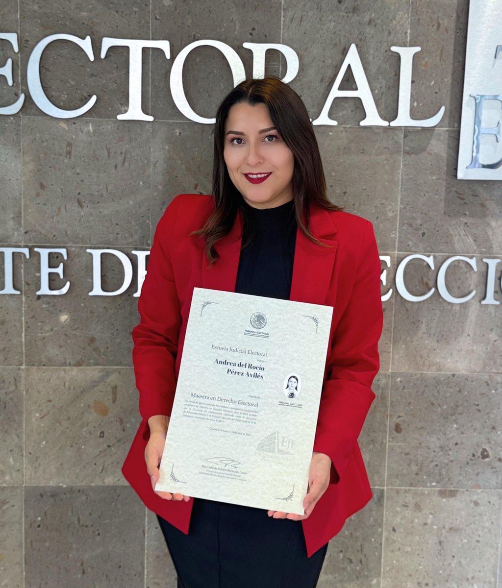 👩🏻‍🎓Iniciando #octubre con la entrega de mi #título de la #Maestría en #DerechoElectoral por la <a href="/TEPJF_EJE/">Escuela Judicial Electoral</a>.