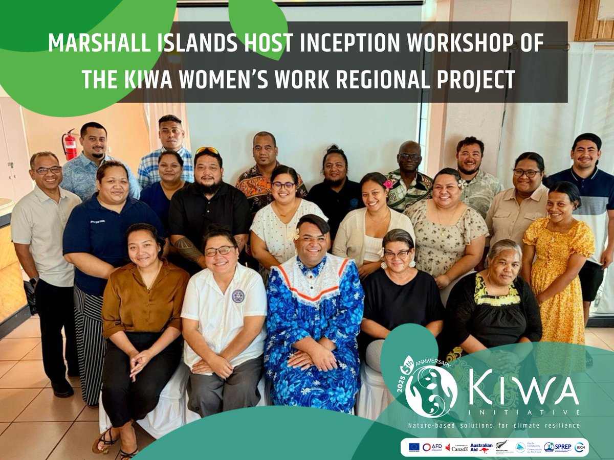 Launch of Kiwa Women’s work regional project in Marshall Islands. In Majuro, the project uses NbS to restore coastal habitats and strengthen food security in Micronesia. bit.ly/3ISgCZY
 🇫🇷🇪🇺🇦🇺🇨🇦🇳🇿 
#NbS #climate #MicronesiaConservationTrust