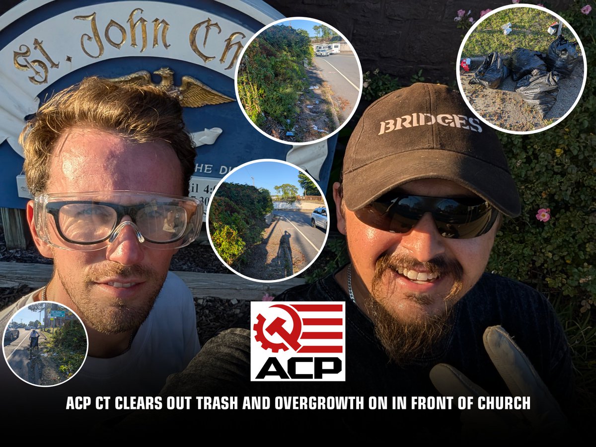 On September 28th, 2025, ACP CT took to the streets to clean up debris and overgrowth that had built up in front of a local church in Middletown.