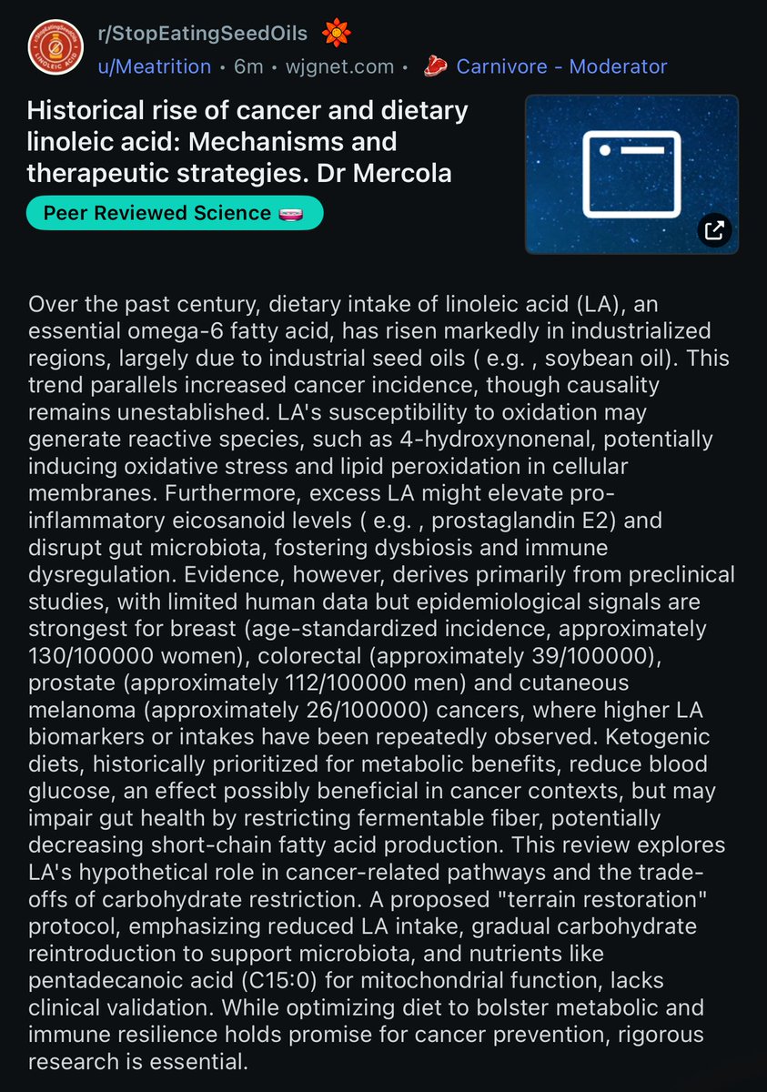 Can we blame higher rates of cancer on increasing consumption of Linoleic acid? <a href="/trikomes/">Nick Jikomes</a> <a href="/mercola/">Dr. Joseph Mercola</a> <a href="/tnseyfried/">Thomas N. Seyfried</a>