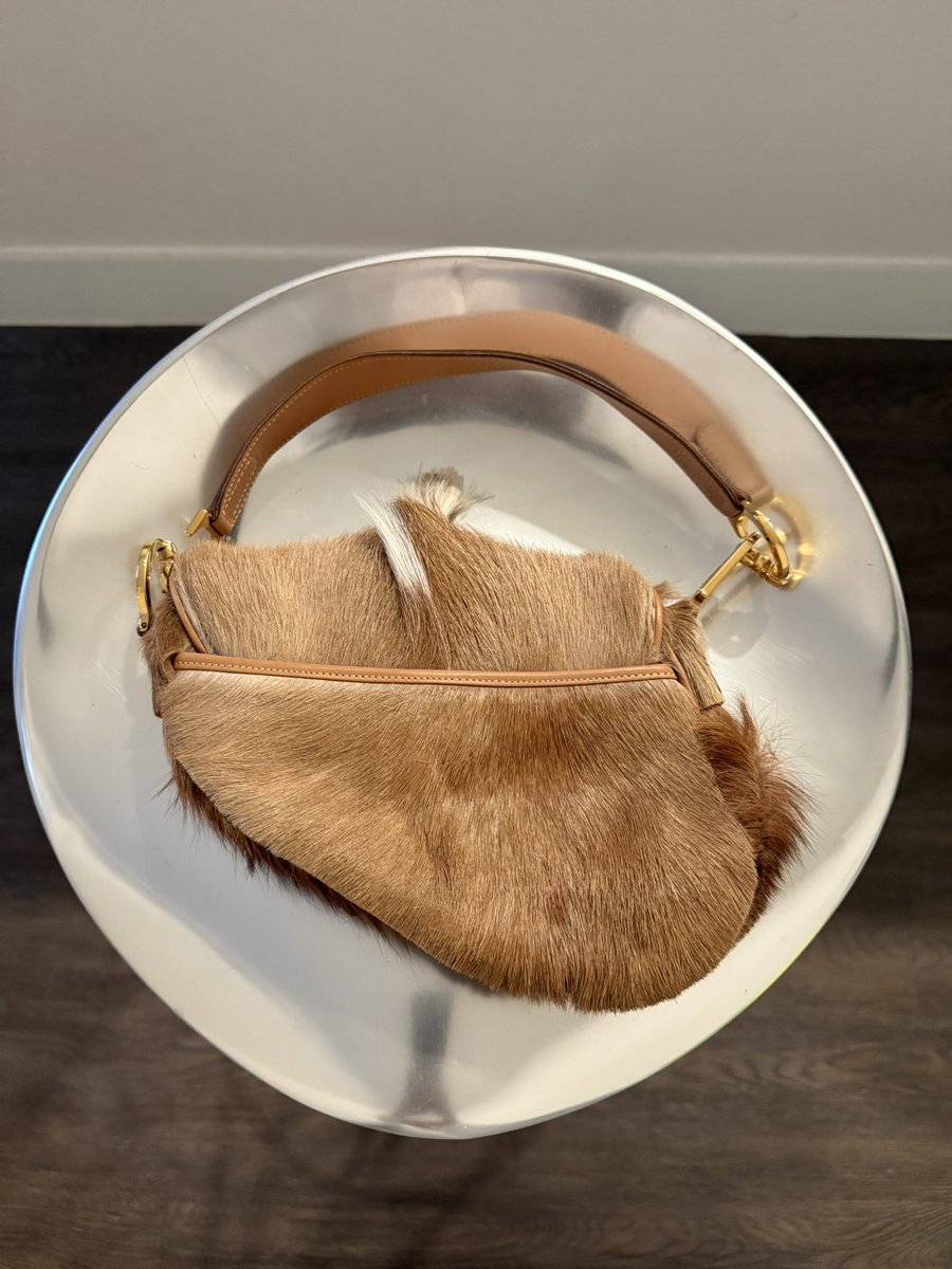 Christian Dior 2001 Pony Hair Mini Saddle Bag sourced by <a href="/Yurismarket/">Yuri’s Market</a> for Lauren 🍂🤎