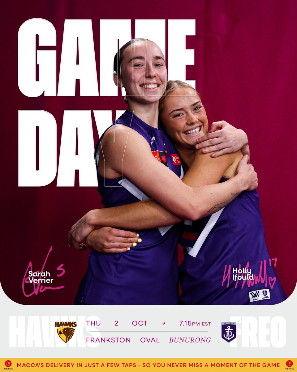 It’s Game Day! <a href="/hawthornaflw/">Hawthorn FC AFLW</a> take on <a href="/freodockersAFLW/">Fremantle Dockers AFLW</a> at Kinetic Stadium gates open 5pm game starts 7:15pm
Should be a great night out #AFLW <a href="/aflwomens/">AFL Women's</a> <a href="/FrankstonCity/">FrankstonCityCouncil</a>