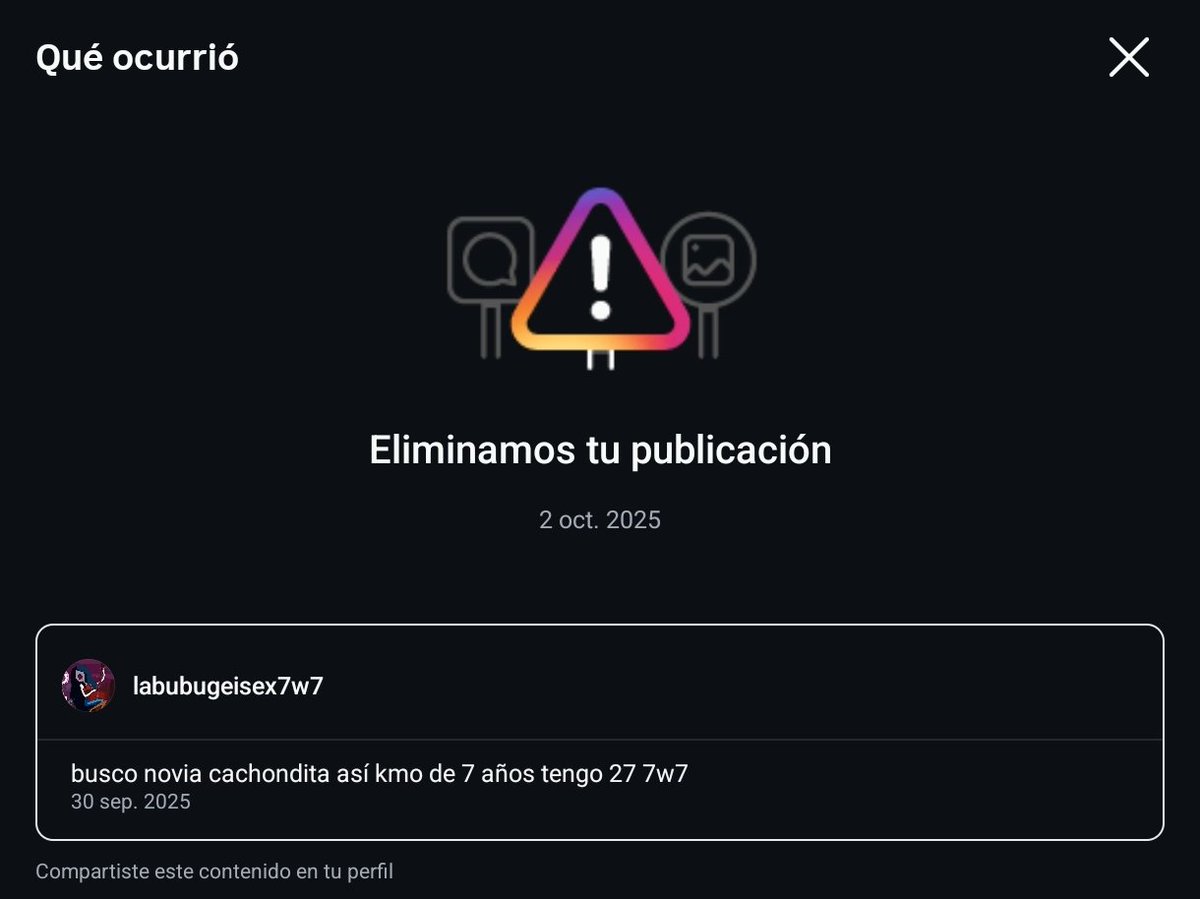 _fishtrash_'s tweet image. amigos saben prq ig me sacó este error??? mi post no tenía nada de malo wtf