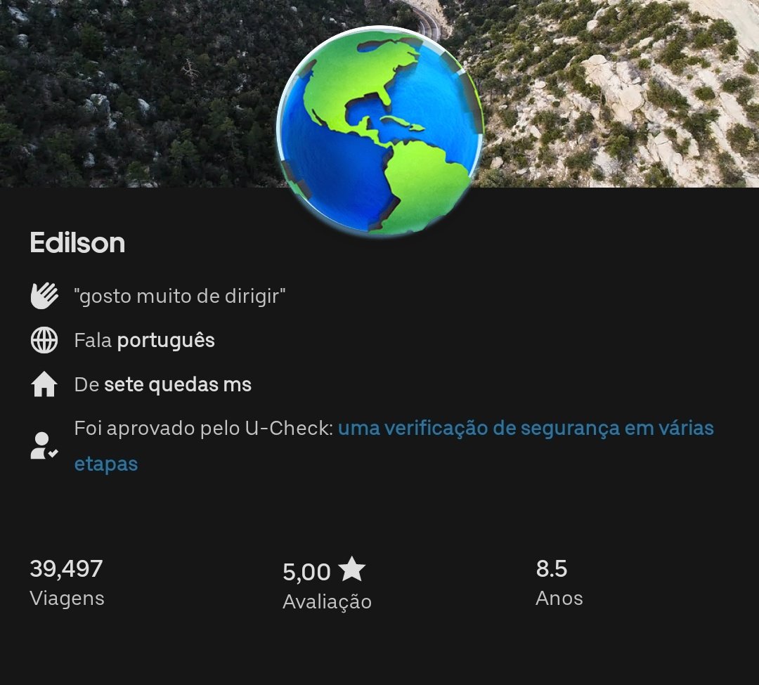 o meu uber sendo o Sr.Uber