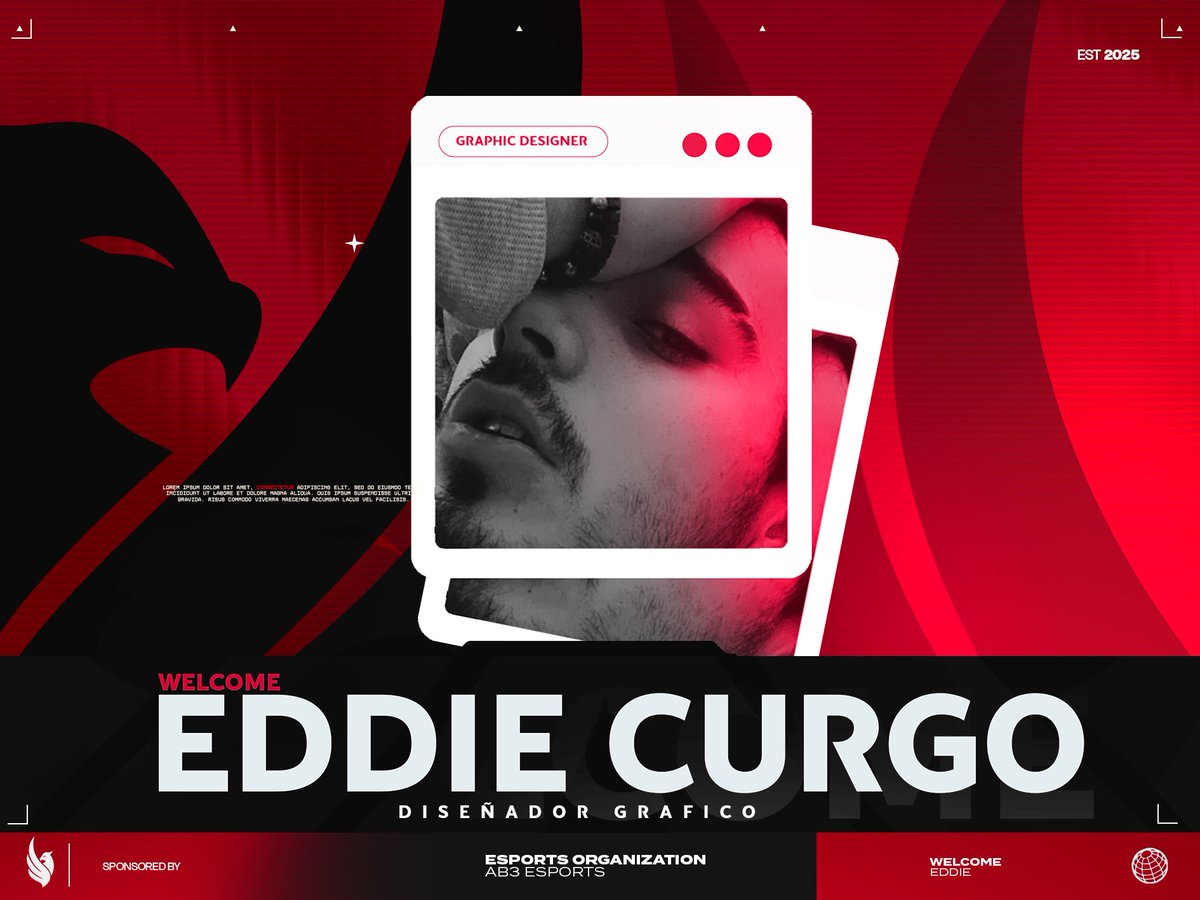 Le damos la bienvenida a <a href="/ECurgo/">EDDIE CURGO</a> , nuestro nuevo diseñador gráfico👨‍🎨 que llevará la identidad visual del equipo al siguiente nivel❤️‍🔥