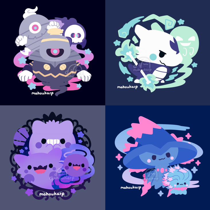 Kaijukarp's tweet image. some ghost pokemon