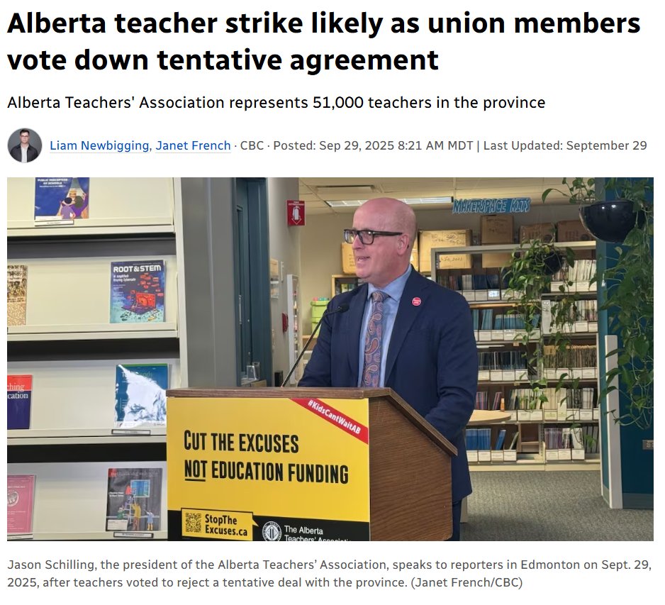 The inmates are trying to run the asylum...again.

🧵

Teachers in Alberta have made this 100% political.  The offer on the table was a 12% raise, over 4 years, and 3000 more support staff.

Yet, they've decided to leave parents in the lurches...because they can.

But wait, this