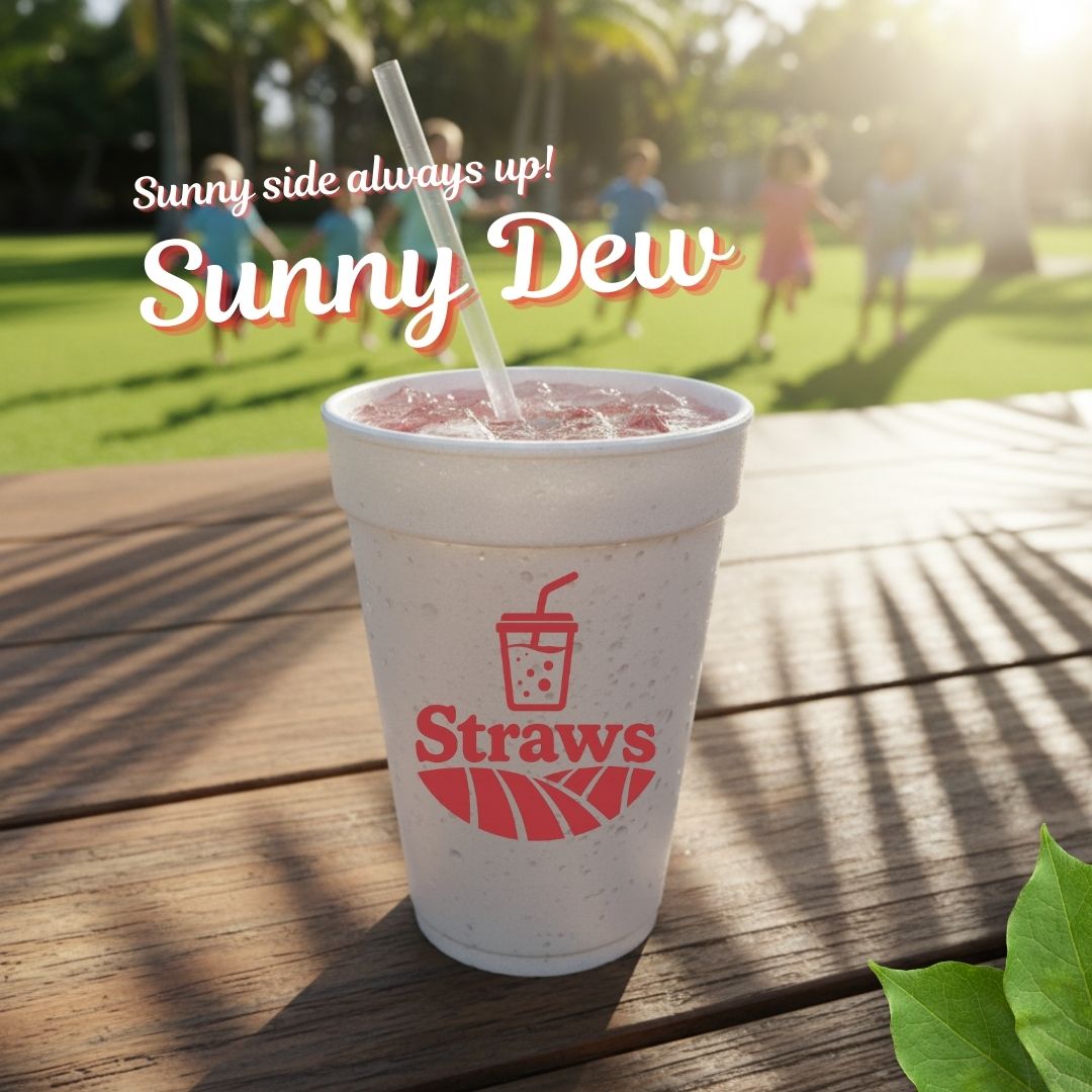 TaskBullet's tweet image. ☀️ *Sunny side always up! Sip Sunny Dew – peach + mango + soda sunshine.

Drive-thru and let the sunshine in.

SunnyDew #SodaSunshine #WeekendGlow #StrawsBrightSide #FruitFuel