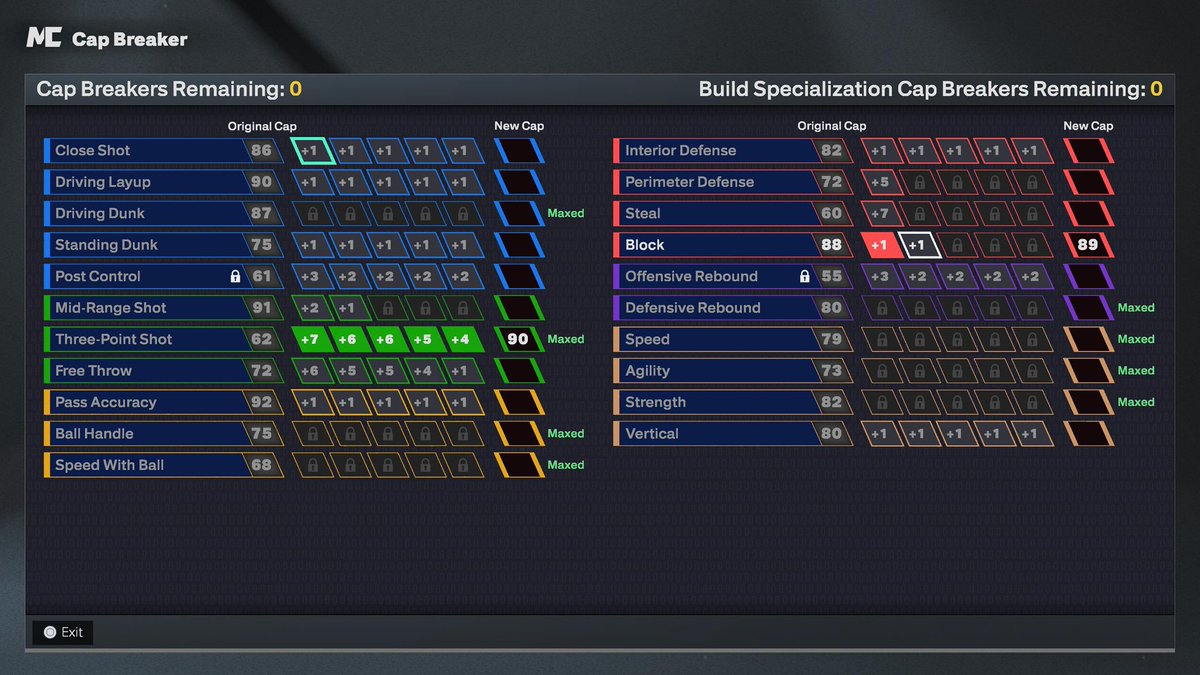 MattressYT's tweet photo. @LakerFanYT My remake of Kitchens 6’11. It’s pretty similar but I do have higher lay, 91 middy and will be 93 after I get my last cap breakers from shooting specialization.

And threw in my other 6’11 with max wingspan but gets 78 3pt with cap breakers and HoF set shot with Max +2 https://t.co/6LKHAs31jG