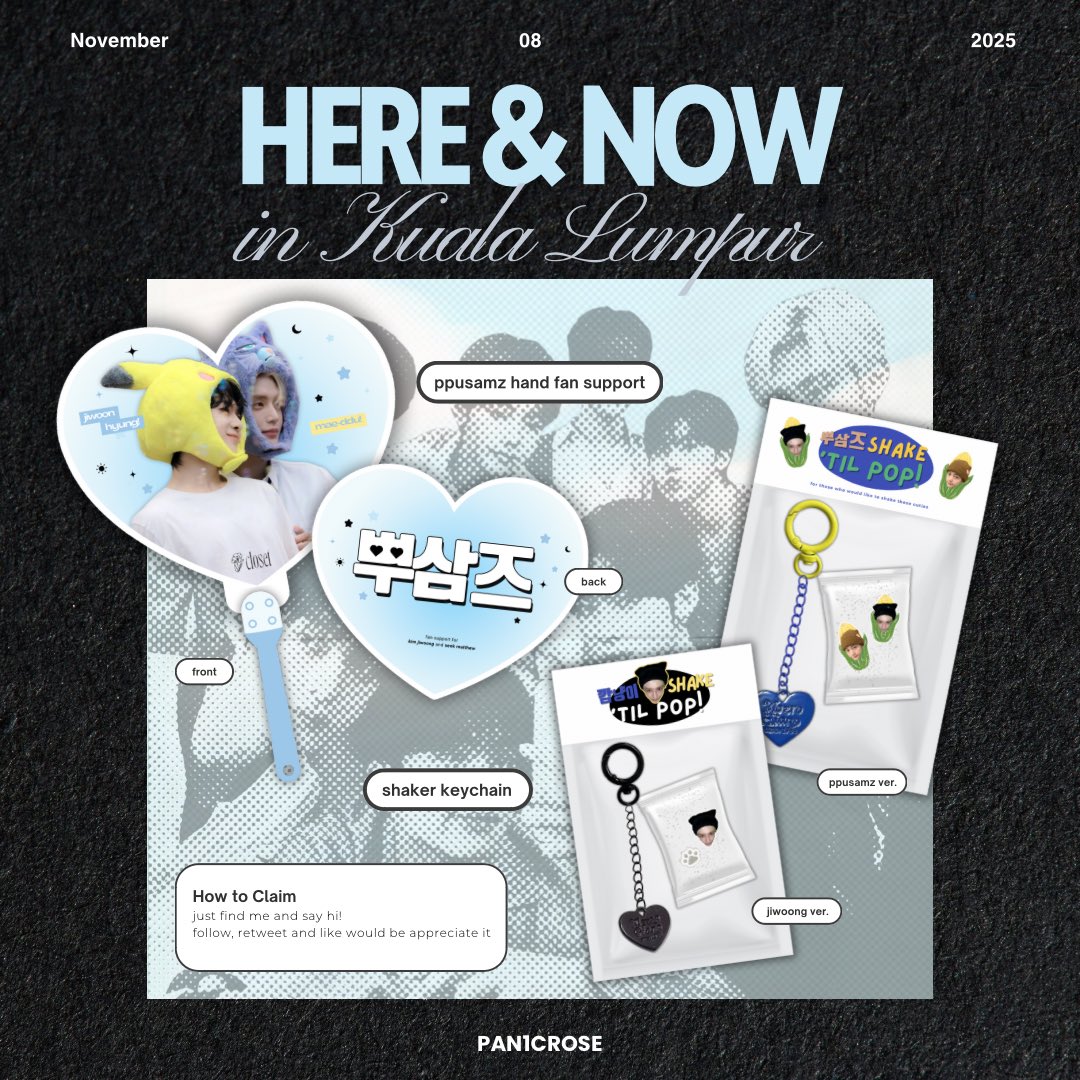 #ZB1inKL
ppusamz &amp; kjw freebies

hand fan support by
@pan1crose x <a href="/mattwoongcloset/">pé trô .☘︎ ݁˖</a> 

🗓️ 8th Nov 2025
📍Idea Live Arena 
🕕TBA

☆ 30 sets (1 hand fan + 1 keychain)
☆ first come first serve
☆ RT and like are appreciated 🫶🏻

╰ #ZB1inMY #HEREANDNOWinKL