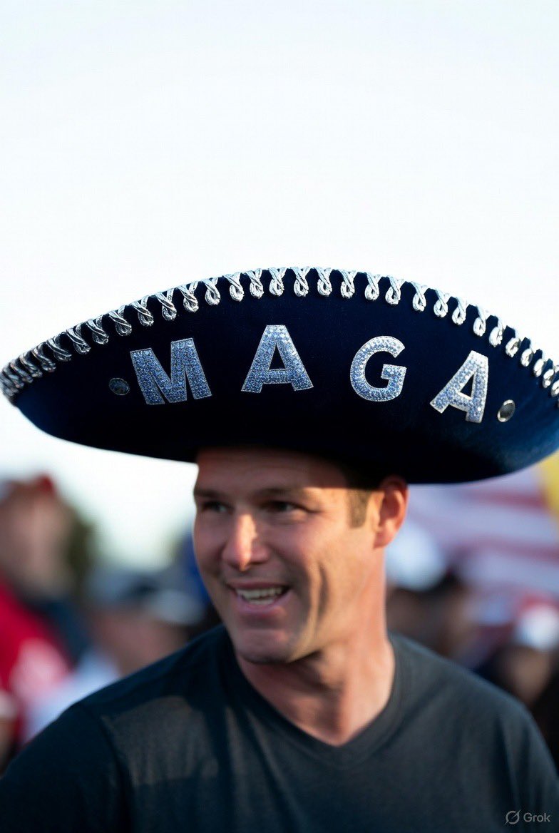 I would definitely rock a MAGA sombrero. Please <a href="/realDonaldTrump/">Donald J. Trump</a> <a href="/POTUS/">President Donald J. Trump</a> <a href="/DonaldJTrumpJr/">Donald Trump Jr.</a> sell this as an official item at MAGA store.