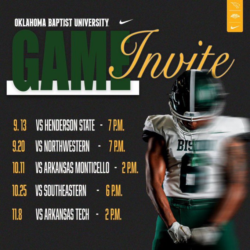 Thanks for the Gameday invite!
<a href="/Coach_Holton28/">Austin Holton</a> <a href="/OBU_Football/">OBU Football</a>