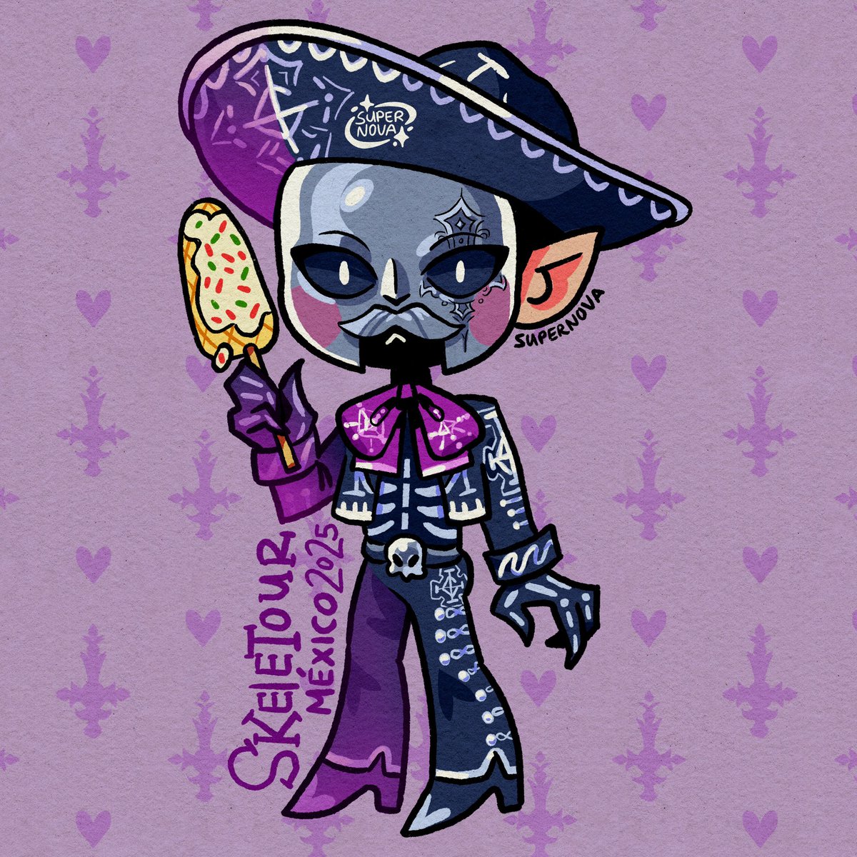 Como a esta hora ya andaba repartiendo freebies en el ritual 🙂‍↕️
Ahora si puedo subir mi Mariachi Ghoul que tenía planeado subir hace una semana, pero los taquitos le cayeron mal a Perpetua #thebandghost