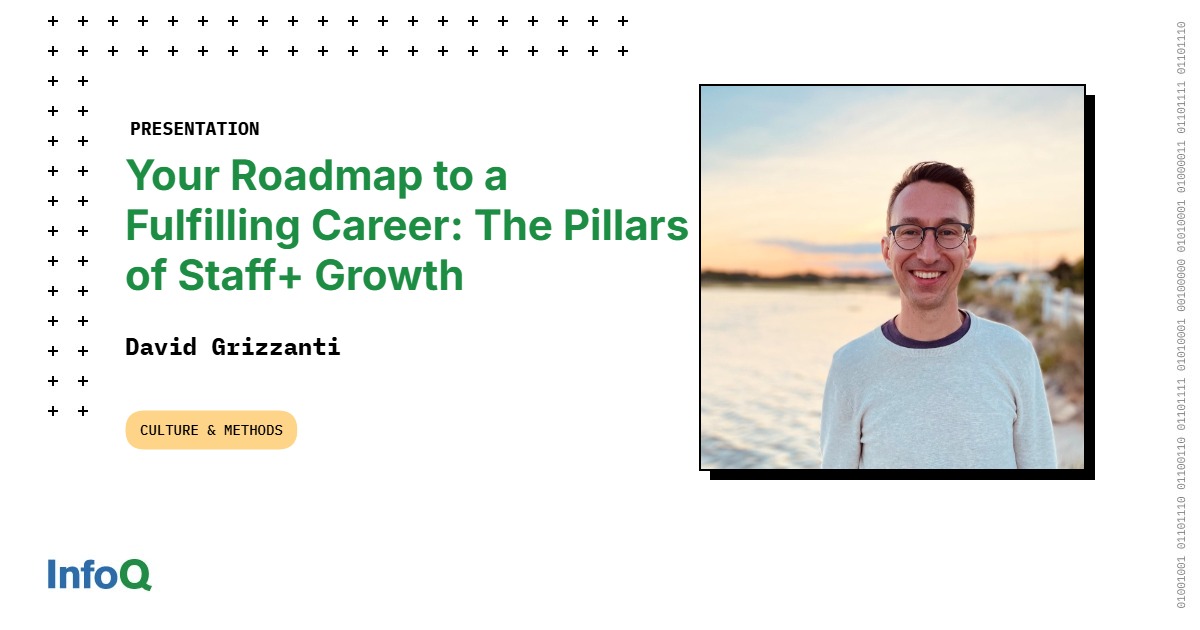InfoQ's tweet image. What does a fulfilling career in #SoftwareEngineering look like beyond the Senior level?
@dgrizzanti shares a roadmap to the #StaffPlus stage - covering long-term growth, impact & influence, and career satisfaction.
🎥Watch the #InfoQ video: bit.ly/46Ny8qa
#TechCareer