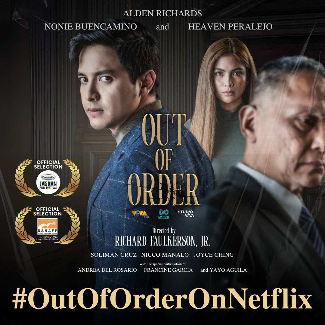 The court is now in session!

Stream OUT OF ORDER on Netflix to watch the first directorial movie of <a href="/aldenrichards02/">Alden Richards</a> ! 

Grab your popcorn and drinks because you won’t want to miss any part of this!

#OutOfOrderOnNetflix
#ALDENRichards
OOOxNetflix DirekALDEN