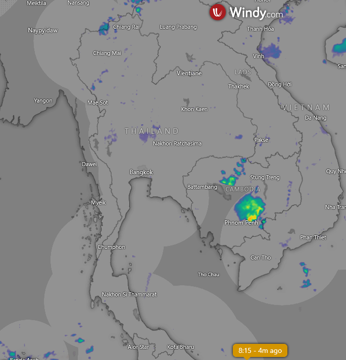 HelmutDuerrast's tweet image. 02 Oct 25 08:15
RAIN (blue-green-yellow-red=higher intensity) for #Thailand #Bangkok and region; windy.com with RAIN radar from TMD.go.th     

&amp;gt;Enhanced #SWMonsoon   
&amp;gt;Almost NO RAIN over Thailand     
&amp;gt;Later in the day more RAIN might come