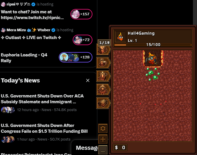 So this game is a bit too small for a video on it, I *might* make a short, we will see. But it is called "Sin Slayers: Meat &amp; Greed" <a href="/goonswarmgames/">Goonswarm Games</a> | It looked like a cute little mining game, so I am playing it now. It just sits on your desktop! See? Link in comments!