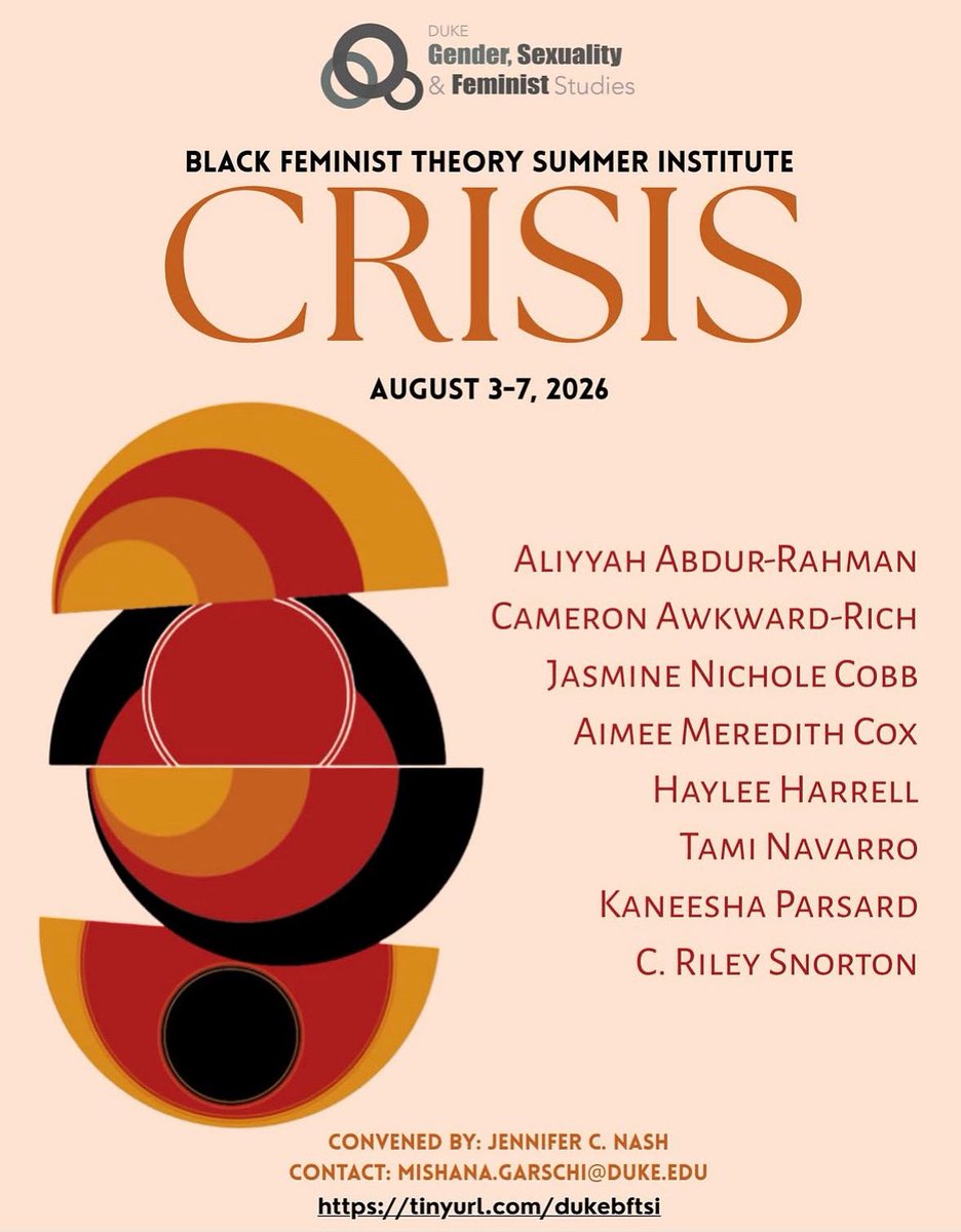 Attn: Grad Students applications are open now. 

[[excited for the opportunity to be in conversation with folks this summer at Duke🌻]]