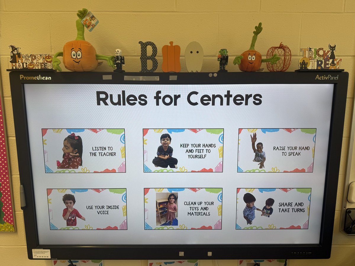 MissVatLP's tweet photo. Our Class Rules are personalized with friends in our class, which makes them have more buy in! #Room8isGreat #EveryDayCountsinNBTPK https://t.co/VTWD3gh4Vi