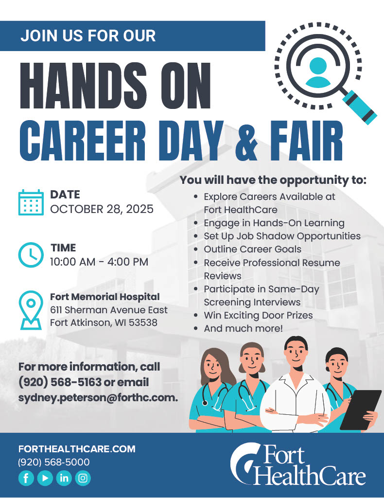 MadisonCollSOHS's tweet image. Check out an upcoming career day/fair event in Fort Atkinson!

@MadisonCollege