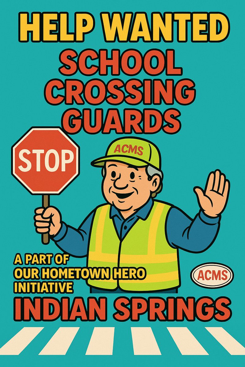 🚸All City Management Services is hiring School Crossing Guards right here in Indian Springs. This is a part-time job, Monday through Friday before and after school. Pay is $17.50 per hour — work both shifts and earn $35 a day.

This is a great fit for retirees, stay-at-home