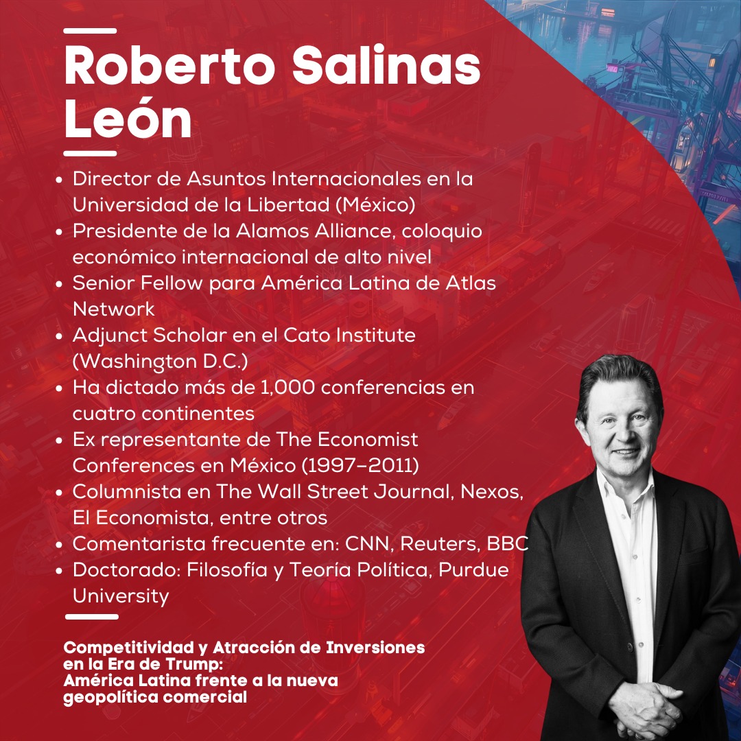 luiseloria's tweet image. Competitividad y Atracción de Inversiones en la Era de Trump: América Latina frente a la nueva geopolítica comercial

📅 Fecha: Jueves 9 de octubre de 2025
🕔 Hora: 5:00 p.m. – 9:00 p.m.
📍 Lugar: Salón Jefes de Estado, Presidentes y Presidenta de la República, Asamblea…