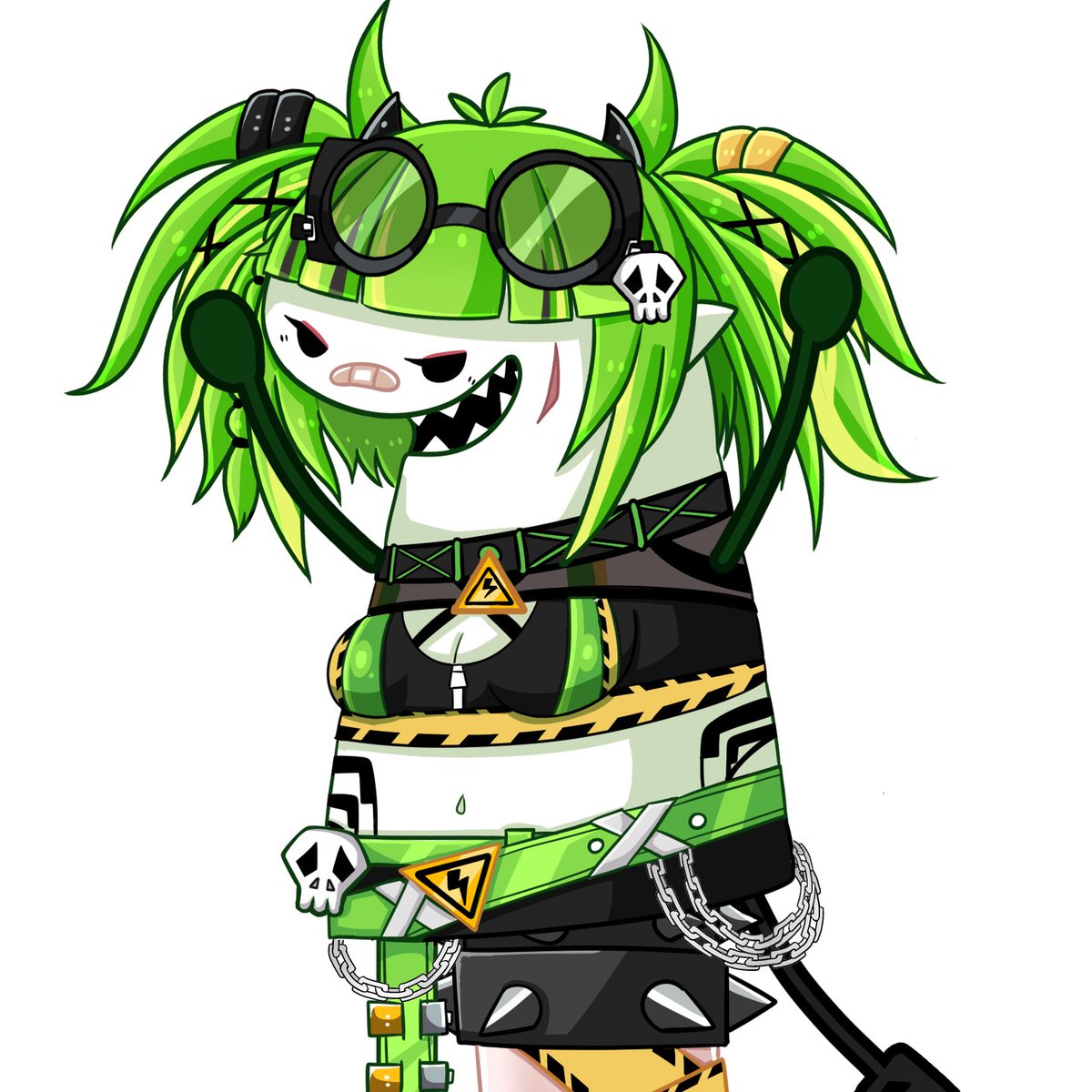 Kept getting sonk bullied by <a href="/vupechat/">Vupechat</a> so I got Sonky McSurge officially brought to life. 👌

<a href="/FlorkOfCows/">Flork</a> how does snock look in green? 🤔

🎨 @/isabaeart