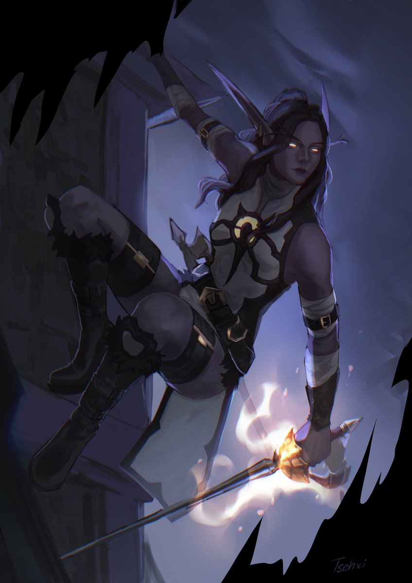 Here’s the finished version of the comm!! 
I personally really like how it turned out 🏃‍♀️‍➡️🏃‍♀️‍➡️

Another comm for the lovely <a href="/hxnkou/">henkō</a> 

#warcraftart #warcraft #worldofwarcraft #nightelf