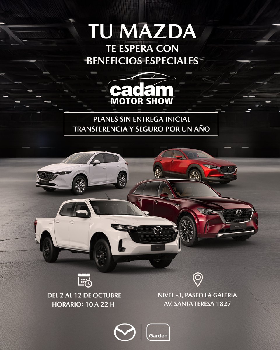 Vení y conocé todos los beneficios especiales que tenemos en todos nuestros modelos en la Cadam Motor Show.

Pasa por nuestro espacio de 2 al 12 de octubre en el nivel -3 del Paseo la Galería, de 10 a 22 hs.