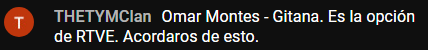 balbinchik's tweet photo. En el chat del directo de @eurocharla acaban de decir que Omar Montes ha presentado un tema llamado "GITANA" y que SUPUESTAMENTE sería la opción de RTVE https://t.co/SWgnTNzSDd