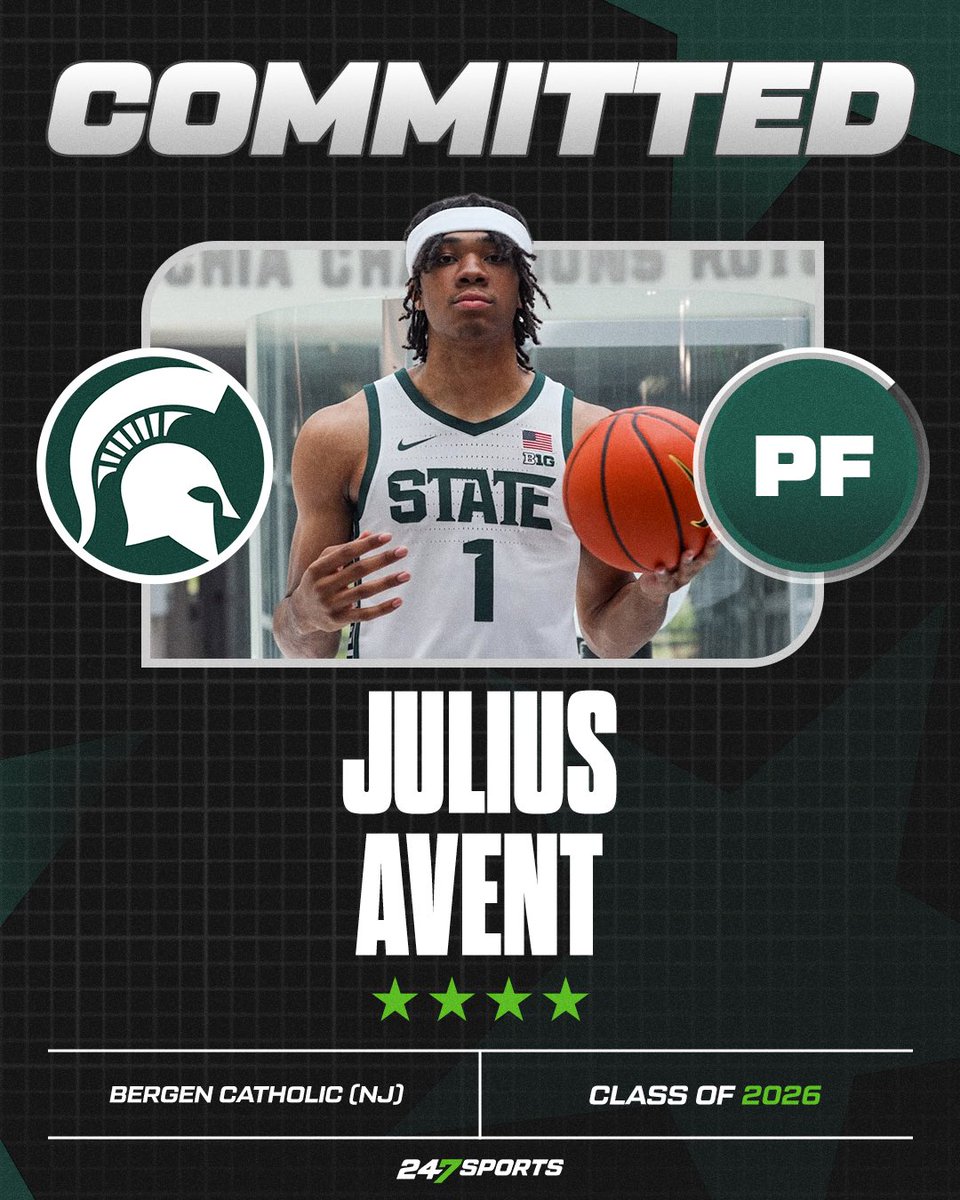 NEWS: Julius Avent, a four-star prospect in the class of 2026, has committed to Michigan State, he tells <a href="/247Sports/">247Sports</a> 

“ I want to win a national championship when I get there.”

Story: 247sports.com/college/basket…