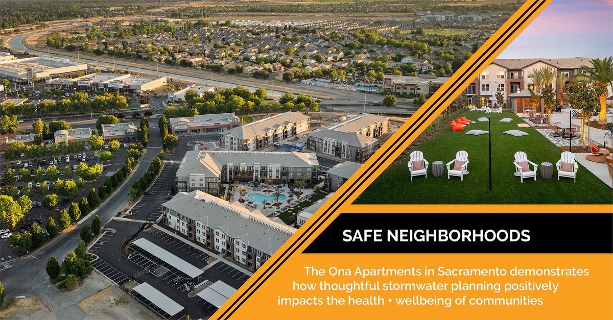 kierwright's tweet image. Creating Safe Neighborhoods
This 303-unit Sacramento apartment development demonstrates how stormwater design protects communities and neighborhoods.
Learn more: kierwright.com/project/ona-ap…
#WeeklySectorWednesday #Housing